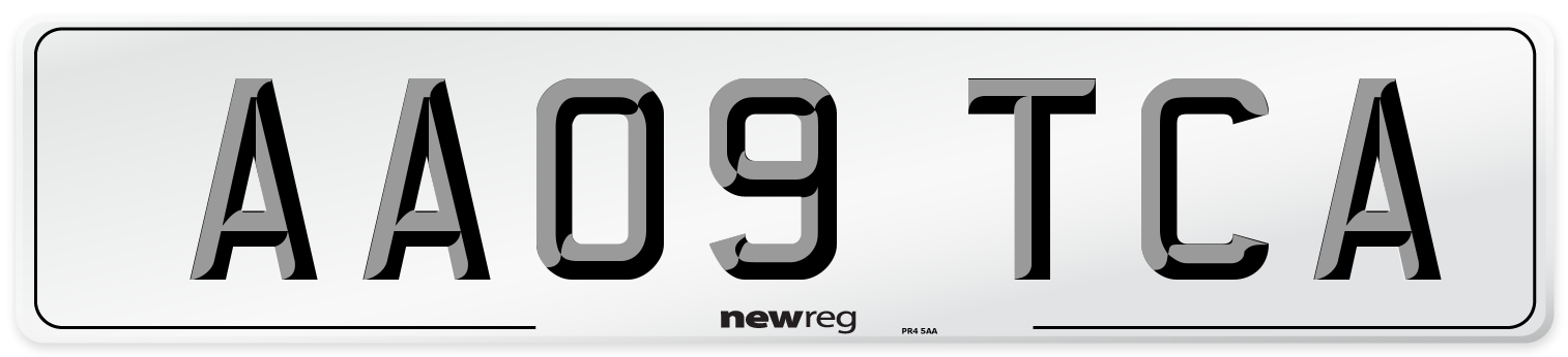 AA09 TCA Number Plate from New Reg